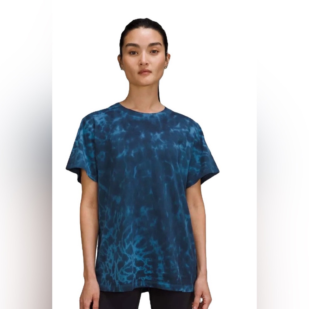 Lululemon All Yours Cotton T-Shirt *Tie Dye, Marmoleado True Navy, Size 16